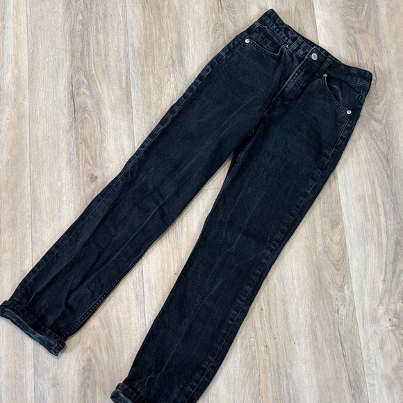 H&M Denim - H&M VINTAGE STRAIGHT HIGH WAISTED BLACK DENIM JEANS